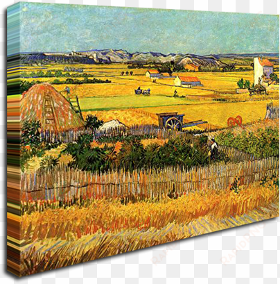 harvest at la crau with montmajour in the background - vincent van gogh harvest at la crau