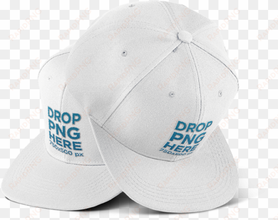 hat mockup featuring two snapbacks over a png background - baseball cap