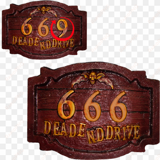 Haunted 666 Sign - Number transparent png image
