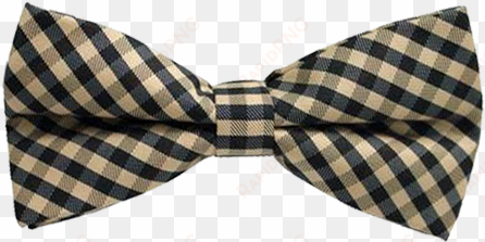 hautebutch tan and black checkered bow tie - bow tie plaid png