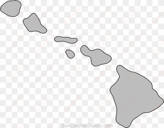 hawaii map outline png shape state stencil clip art - hawaiian islands mountain ranges