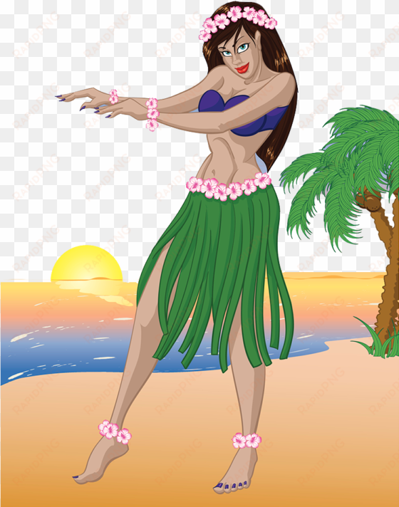 hawaii merrie monarch festival hula dance illustration - transparent hula dancer