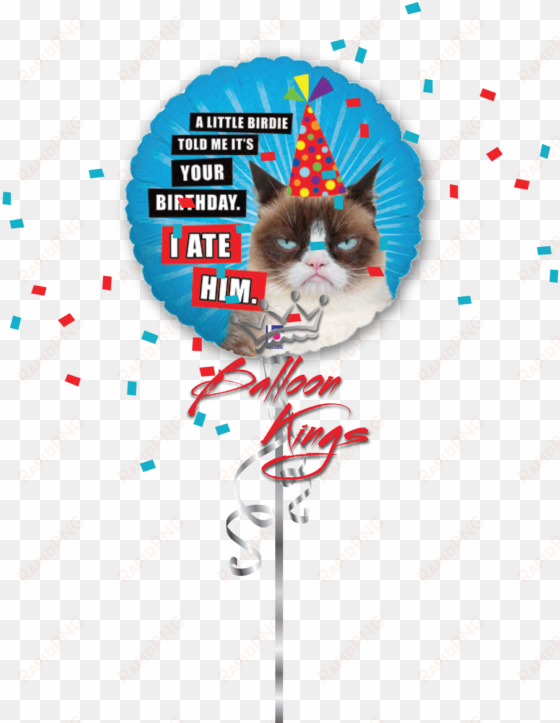 Hb Grumpy Cat - Grumpy Cat 18" Mylar Foil Balloon Party Decoration transparent png image