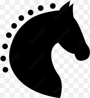 head horse silhouette side view with horsehair of dots - cabeza de caballo vector