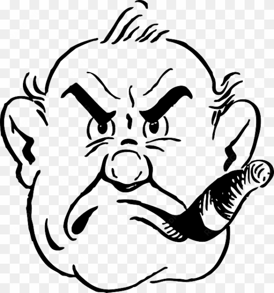 head, mad, man, angry, face, person, cartoon, smoking - gruff clipart