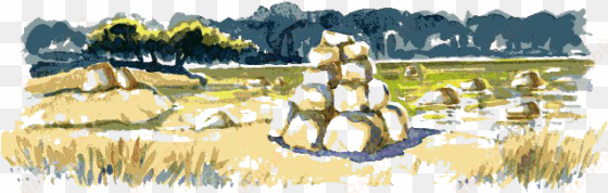 header picture showing stones on a river - watercolor paint