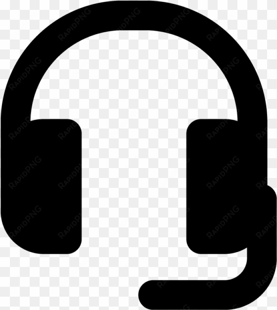 headphones with microphone vector icon - headphones silhouette with mic