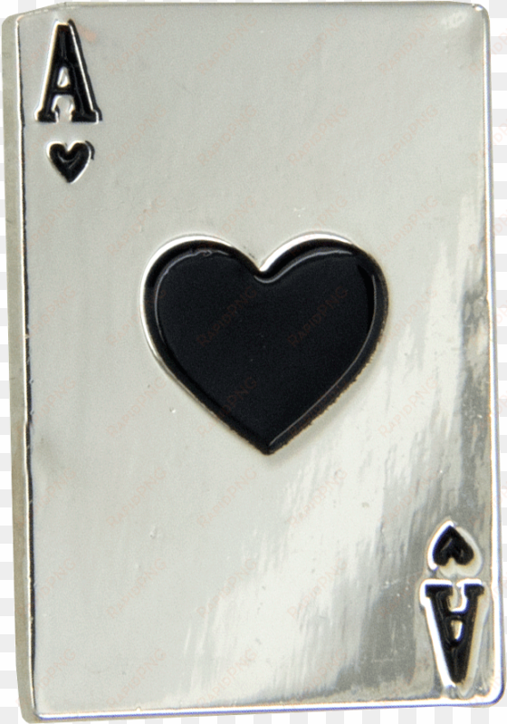 heart card pin, silver - silver