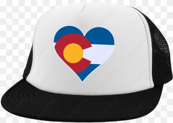 heart colorado logo trucker hat with snapback png colorado - cheer mom - trucker hat with snapback