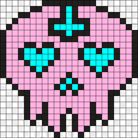 heart eye skull upside down cross perler bead pattern - baby cat pixel