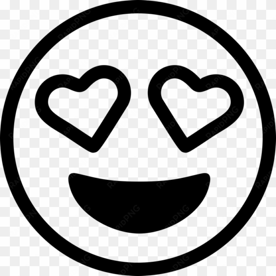 heart eyes emoji rubber stamp - black and white love emoji