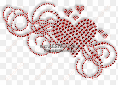 heart floral pattern hotfix rhinestone motif - rhinestone