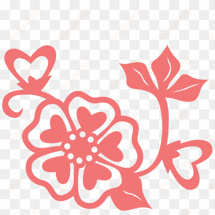 heart flower scrapbook cut file cute clipart files - cute flower silhouette free