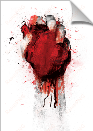 heart in fist bleeding - gallery-wrapped canvas art print 10 x 16 entitled oh,