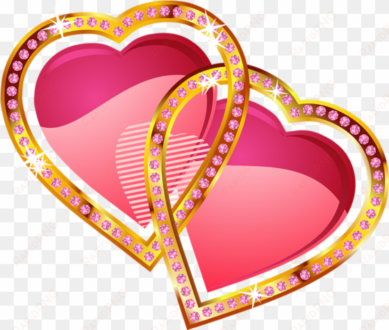 hearts with and diamonds boxes png - pink and gold heart png