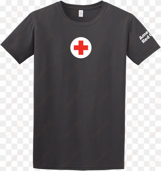 heather navy - red cross t shirt