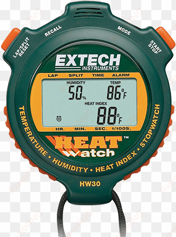 heatwatch™ humidity/temperature stopwatch - extech hw30