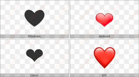 heavy black heart on various operating systems - heart
