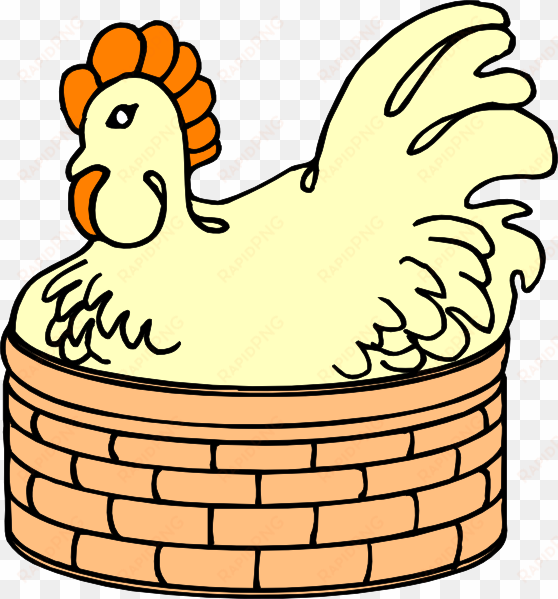 hen in basket svg clip arts 558 x 599 px