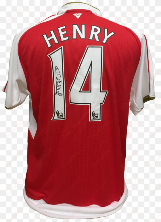 henry 14 shirt png - thierry henry arsenal autographed red jersey - icons