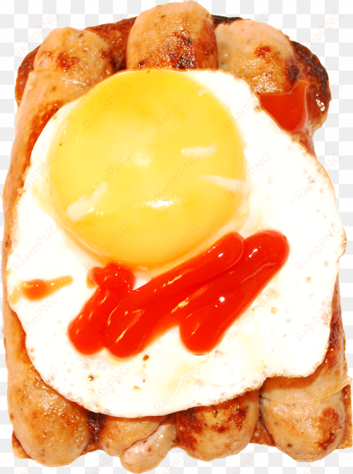 here - fried egg with ketchup