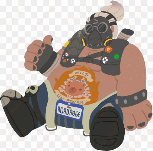 here's that roadhog doodle on its own bless this big - cartoon