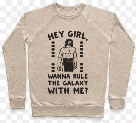 hey girl wanna rule the galaxy with me parody pullover - hermit crab