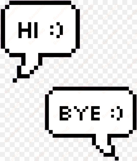 hi bye text pixel speech messages - pixel speech bubble got7