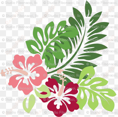 hibiscus - hawaiian leaves clip art