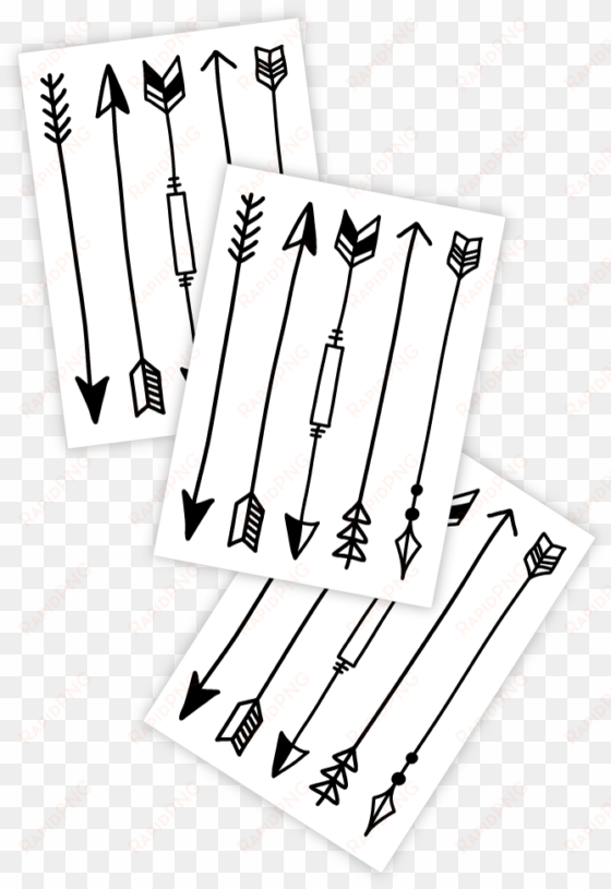 high quality temporary tattoos «doodle arrows» with - skin