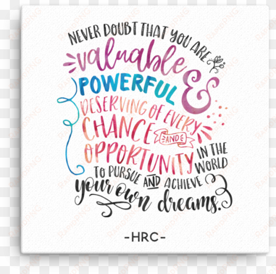 hillary clinton quote / typography - calligraphy