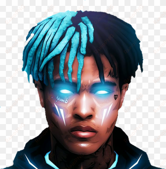 hiphop sticker by wallpapers png freeuse library - xxxtentacion with blue eyes