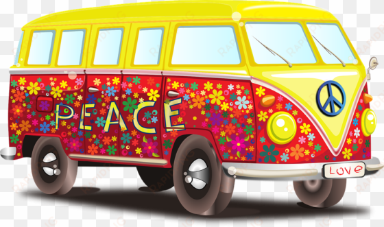 hippy vw bus clip art at clker - peace and love bus