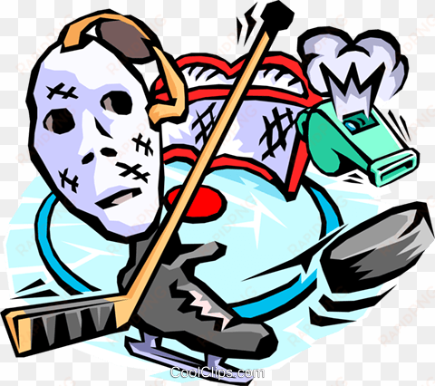 hockey, goalie mask, stick, whistle royalty free vector - hockey pool clipart