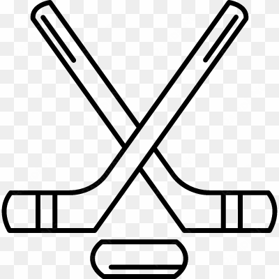 hockey sticks and puck vector - ice hockey stick icon
