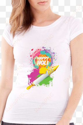 holi pichkari girls white t-shirt - t shirt for girls