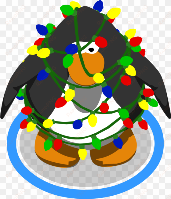 holiday lights in-game - christmas lights club penguin