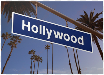 hollywood sign illustration over la palm trees poster - seduced by the heart surgeon (mills & boon medical)