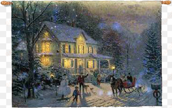 home for the holidays fiber optic wall tapestry by - ceaco thomas kinkade holiday home for the holidays