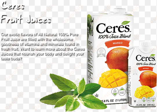 home juice banner right - ceres mango fruit juice - 33.8 fl oz carton