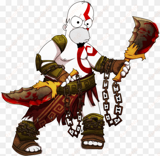homer kratos at your service - homer simpson god of war
