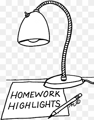 homework paper and light - homework clipart