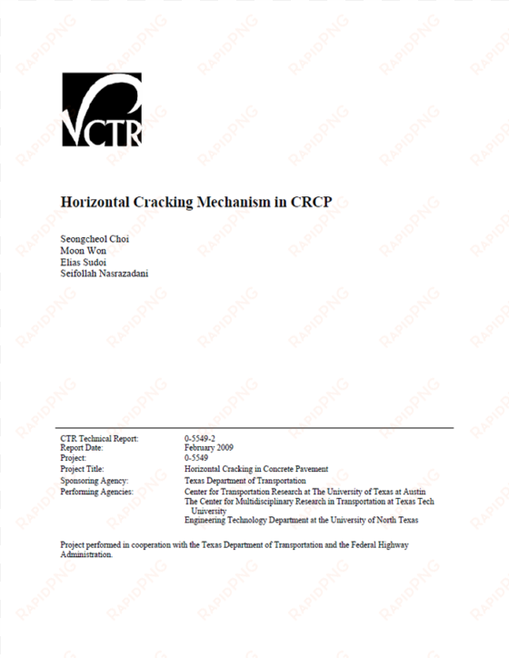 horizontal cracking mechanism in crcp - graphic design