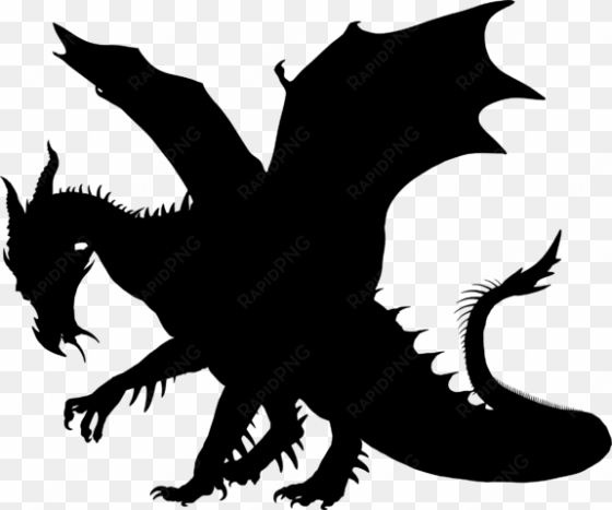 horned dragon silhouette - dragon silhouette