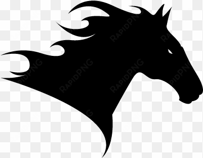 horse head side view to the right silhouette vector - horse head logo png