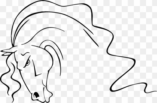 horse line art drawing ear - line art