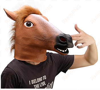 horse mask png - natural latex novelty halloween costume party cosplay