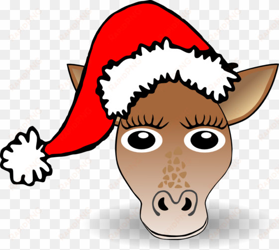 horse, mule, pony, animal, christmas, santa claus, - santa hat clipart