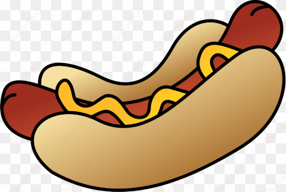 hot dog with sausage bun and mustard - hotdog clipart black and white
