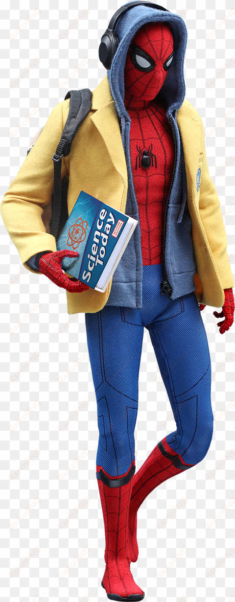 hot toys spider-man deluxe version sixth scale figure - spider man homecoming school uniform